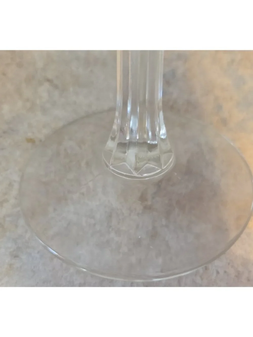 Vintage Martini Glass Clear Crystal? Ornate Ridged Stem Barware